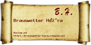 Brauswetter Héra névjegykártya